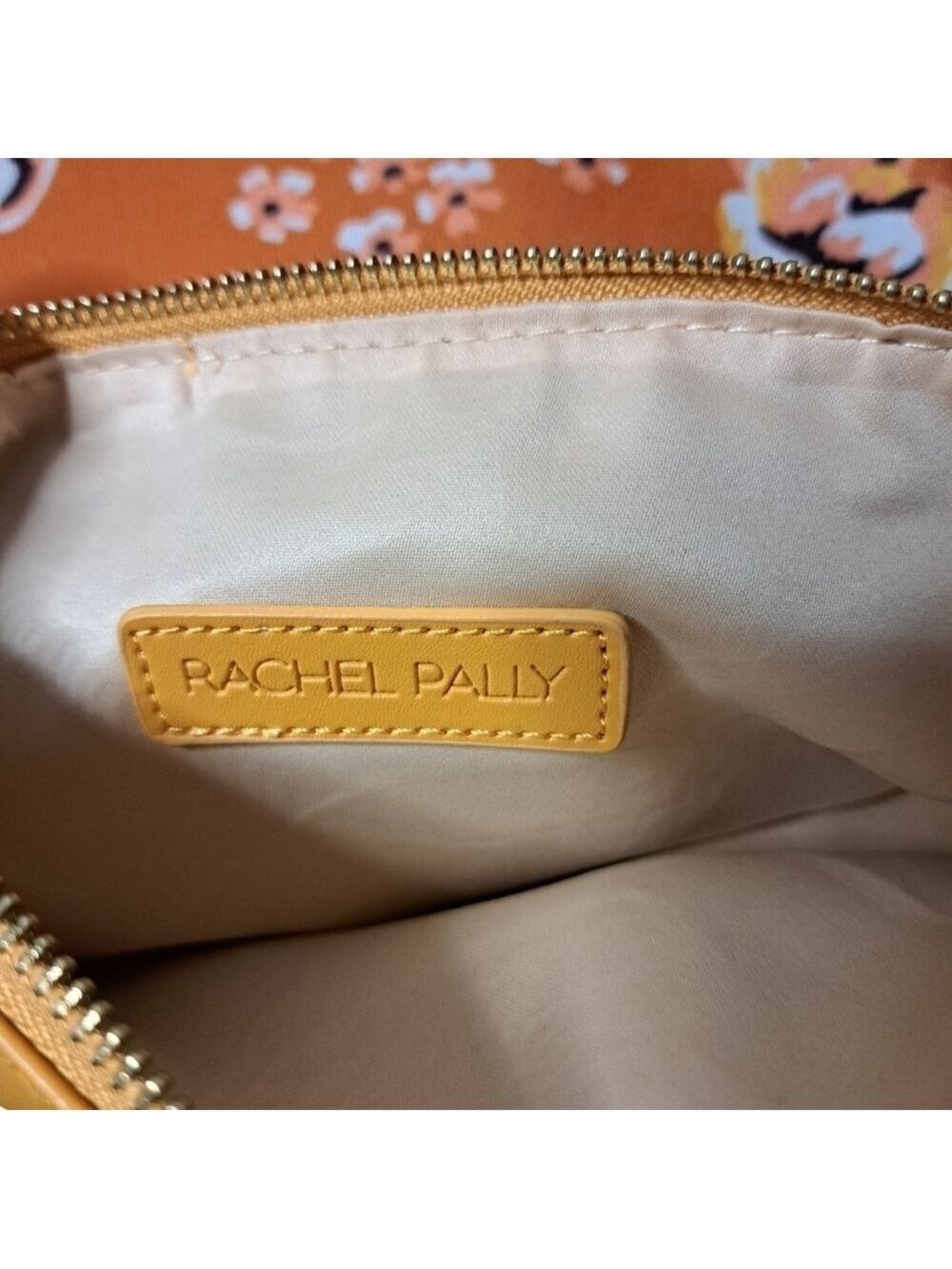 RACHEL PALLY FLORAL fold over reversible zip clutch purse pouch tassel orange - Picture 4 of 9